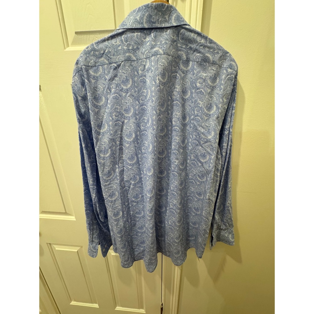 Lauren Ralph Lauren Mens XL Blue Paisley Stretch Dress‎ Shirt Regular 17 34/35 - Picture 4 of 7